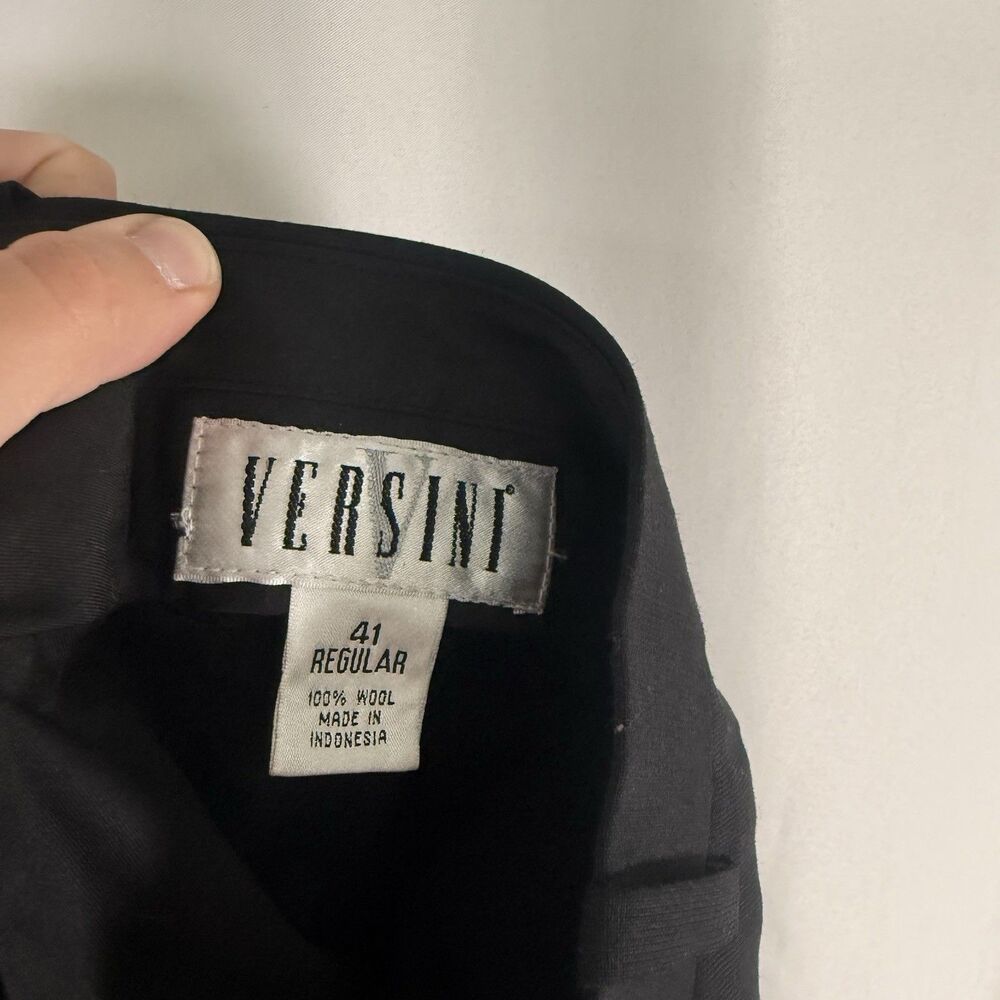 Versini Wool Dress Pants Men's 40 Reg Black Pleated Front Pockets 27.5" Inseam - Picture 9 of 10
